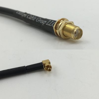 12 inch RGU178 SMA FEMALE to MC CARD MALE ANGLE Pigtail Jumper RF coaxial cable 50ohm Quick USA Shipping