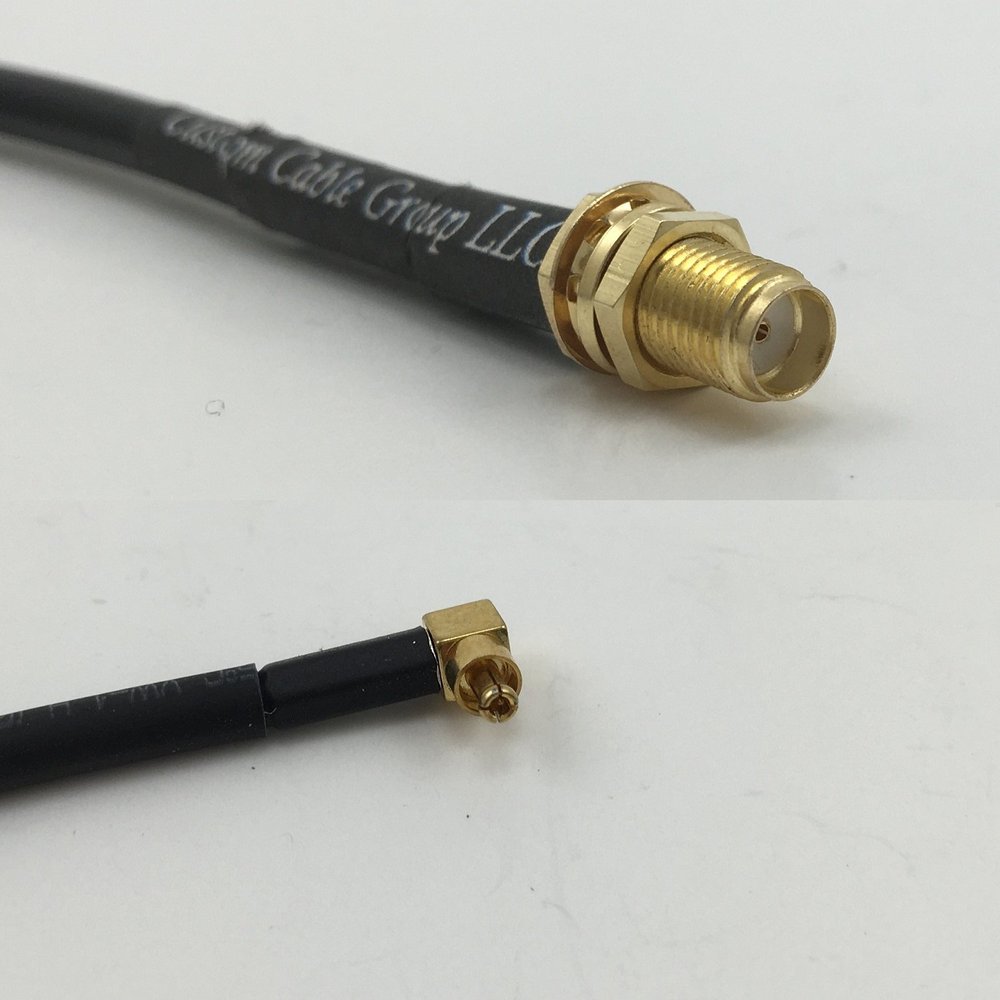 12 inch RGU178 SMA FEMALE to MC CARD MALE ANGLE Pigtail Jumper RF coaxial cable 50ohm Quick USA Shipping