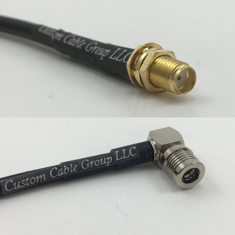 12 inch RGU178 SMA FEMALE to QMA MALE ANGLE Pigtail Jumper RF coaxial cable 50ohm Quick USA Shipping