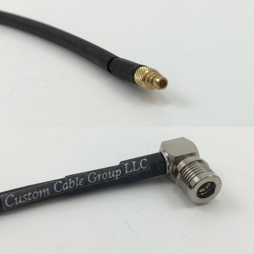 12 inch RGU178 MMCX MALE to QMA MALE ANGLE Pigtail Jumper RF coaxial cable 50ohm Quick USA Shipping