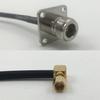 12 inch RGU178 N FLANGE FEMALE to SMC Female Angle Pigtail Jumper RF coaxial cable 50ohm Quick USA Shipping view 1