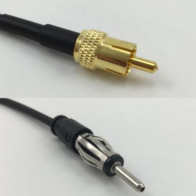 12 inch RGU178 RCA MALE to AM/FM MALE Pigtail Jumper RF coaxial cable 50ohm Quick USA Shipping