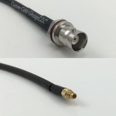 12 inch RGU178 BNC FEMALE SM BULKHEAD to MMCX MALE Pigtail Jumper RF coaxial cable 50ohm Quick USA Shipping