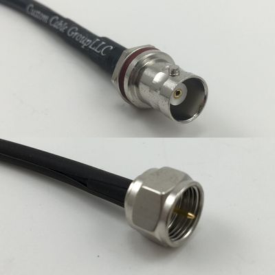 12 inch RGU178 BNC FEMALE SM BULKHEAD to F MALE Pigtail Jumper RF coaxial cable 50ohm Quick USA Shipping