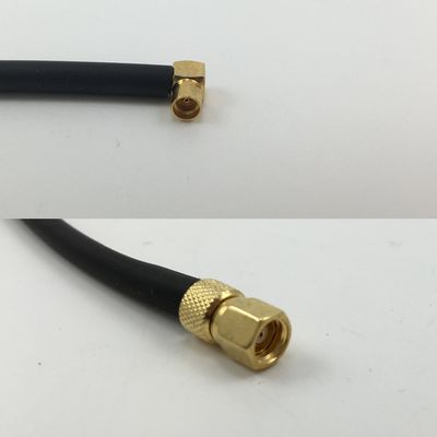 12 inch RGU178 MMCX FEMALE ANGLE to SMC FEMALE Pigtail Jumper RF coaxial cable 50ohm Quick USA Shipping