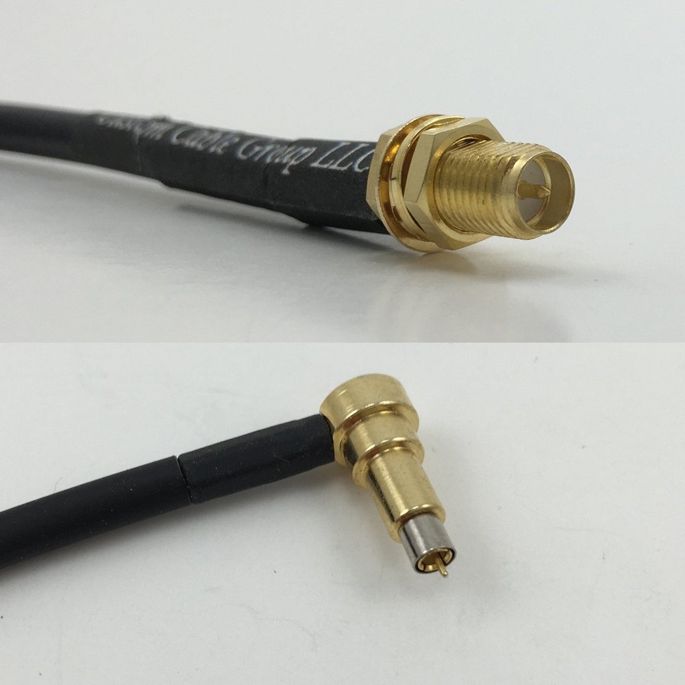 6 inch RGU178 RP-SMA FEMALE to MS-156 MALE ANGLE Pigtail Jumper RF coaxial cable 50ohm Quick USA Shipping