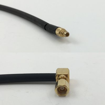 6 inch RGU178 MMCX MALE to SMC Female Angle Pigtail Jumper RF coaxial cable 50ohm Quick USA Shipping