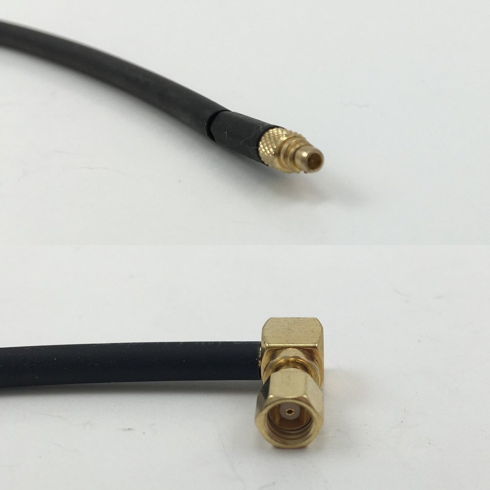 6 inch RGU178 MMCX MALE to SMC Female Angle Pigtail Jumper RF coaxial cable 50ohm Quick USA Shipping