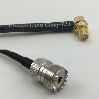 6 inch RGU178 SMA FEMALE ANGLE to SO239 UHF Female Pigtail Jumper RF coaxial cable 50ohm Quick USA Shipping