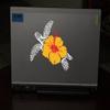 AmiArt Hawaii Decal - 8" x 7" inches - Turtle and Yellow and RED Hibiscus Flower - Vinyl - Decal for Wall/Laptop/Car/Truck/Window view 3