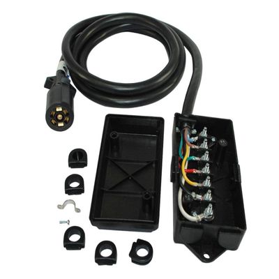 72" Trailer Cable with Plug and Junction Box 7 Wire HD Cable Color Coded Heavy Duty