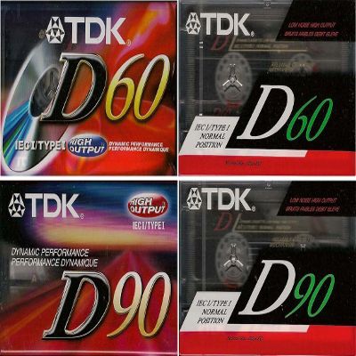 23 Assorted TDK Blank Cassettes - Five D90 Normal Position, Seven D60 Normal Position, Five D90 High Output, and Six D60 High Output