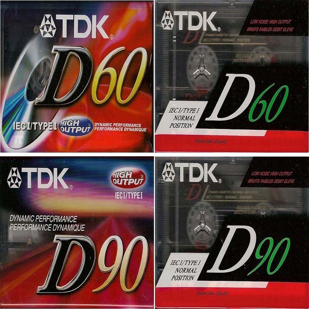 23 Assorted TDK Blank Cassettes - Five D90 Normal Position, Seven D60 Normal Position, Five D90 High Output, and Six D60 High Output