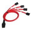 1M Mini SAS 4i SFF-8087 36P to 4 SATA 7P HDD Hard Drive Splitter Cable Red view 1