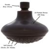 6 Function Adjustable Luxury Shower Head - High Pressure Boosting, Wall Mount, Bathroom Showerhead For Low Flow Showers, 2.5 GPM - Oil-Rubbed Bronze view 3