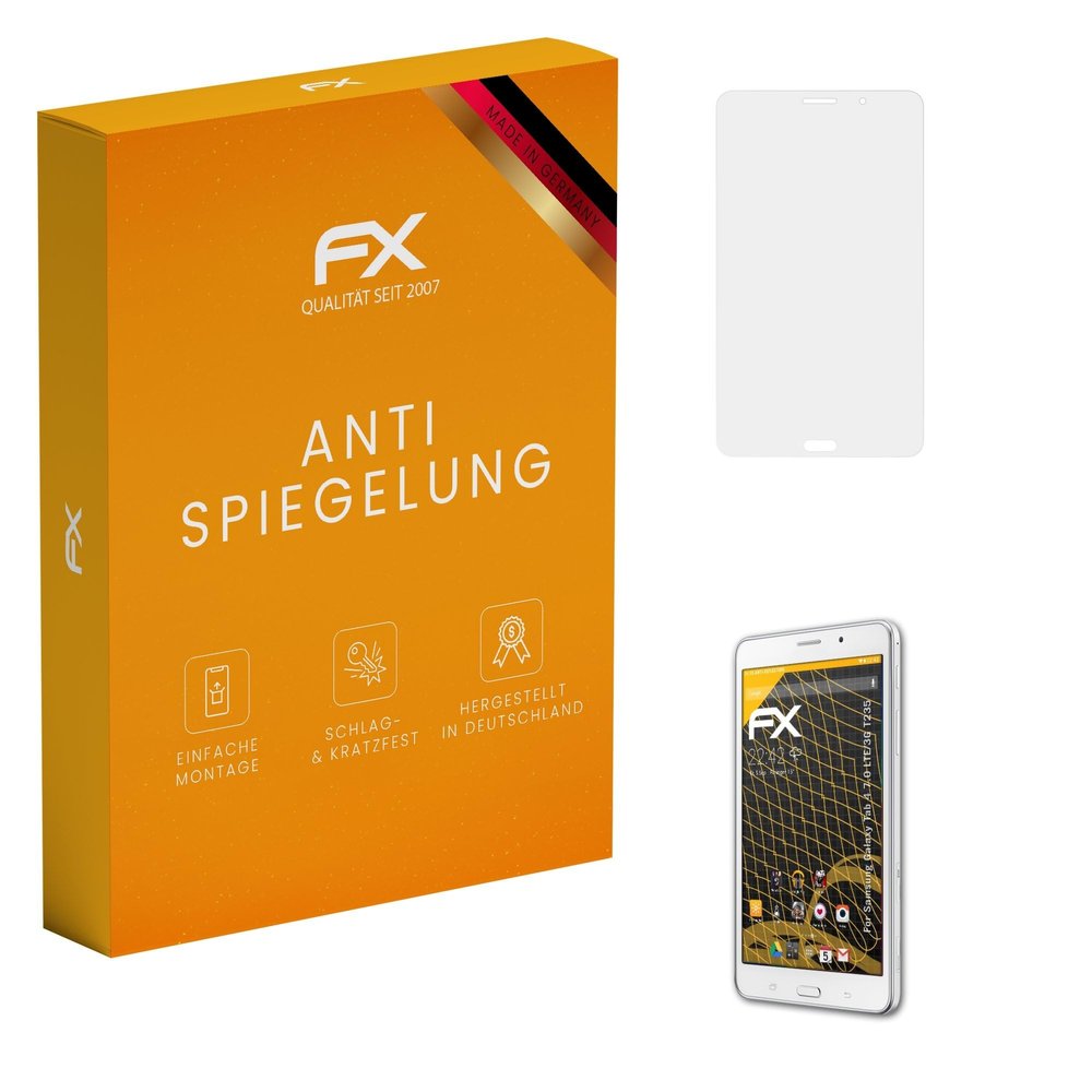 atFoliX Screen Protector compatible with Samsung Galaxy Tab 4 7.0 LTE/3G T235 Screen Protection Film, anti-reflective and shock-absorbing FX Protector Film (2X)