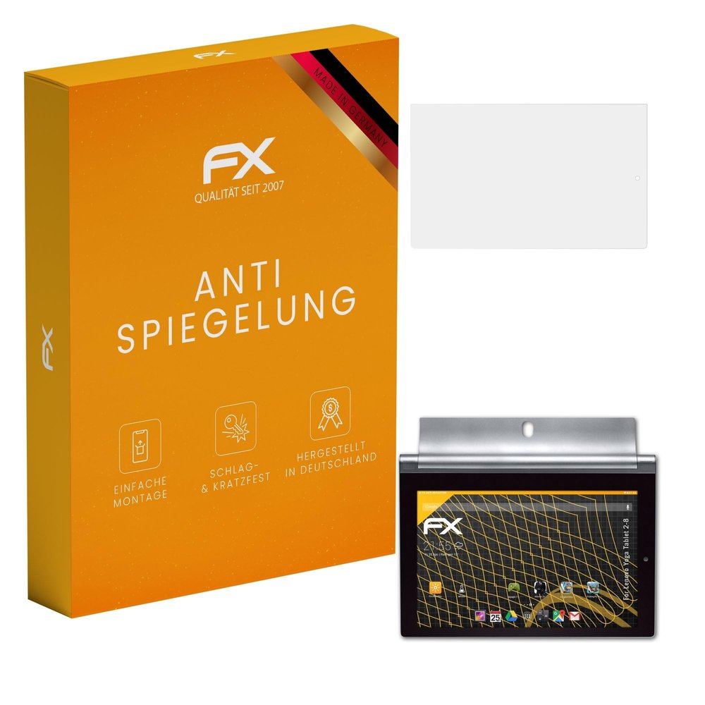 atFoliX Screen Protector compatible with Lenovo Yoga Tablet 2-8 Screen Protection Film, anti-reflective and shock-absorbing FX Protector Film (2X)