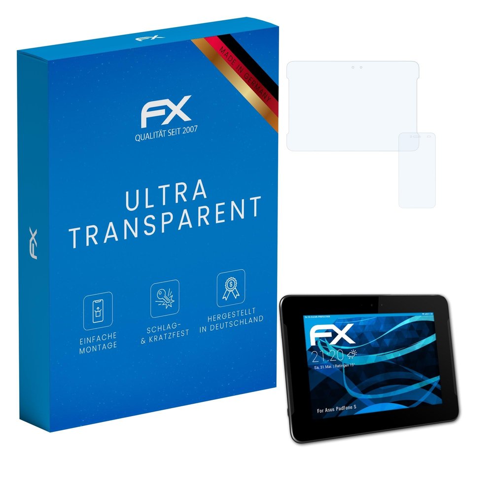 atFoliX Screen Protection Film compatible with Asus PadFone S/PadFone X (US) Screen Protector, ultra-clear FX Protective Film (Set of 3)
