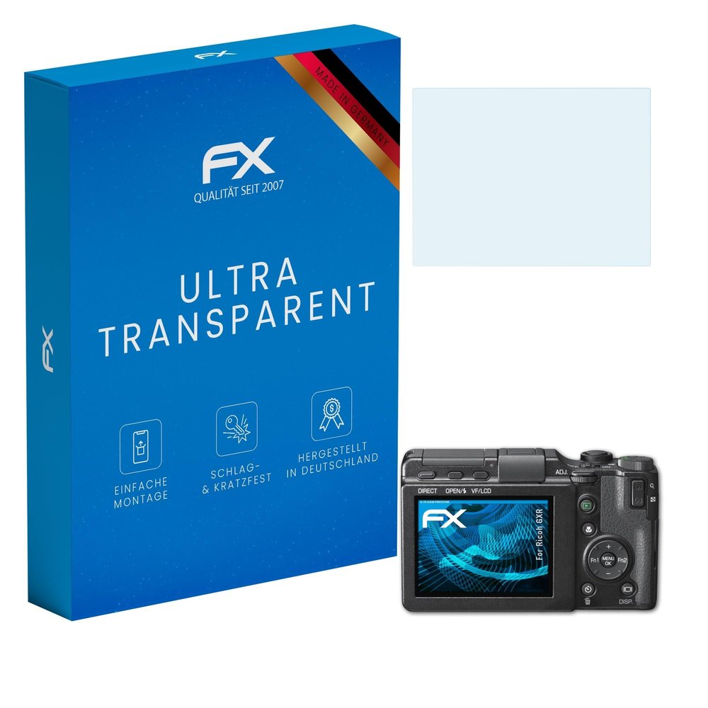 atFoliX Screen Protection Film compatible with Ricoh GXR Screen Protector, ultra-clear FX Protective Film (3X)
