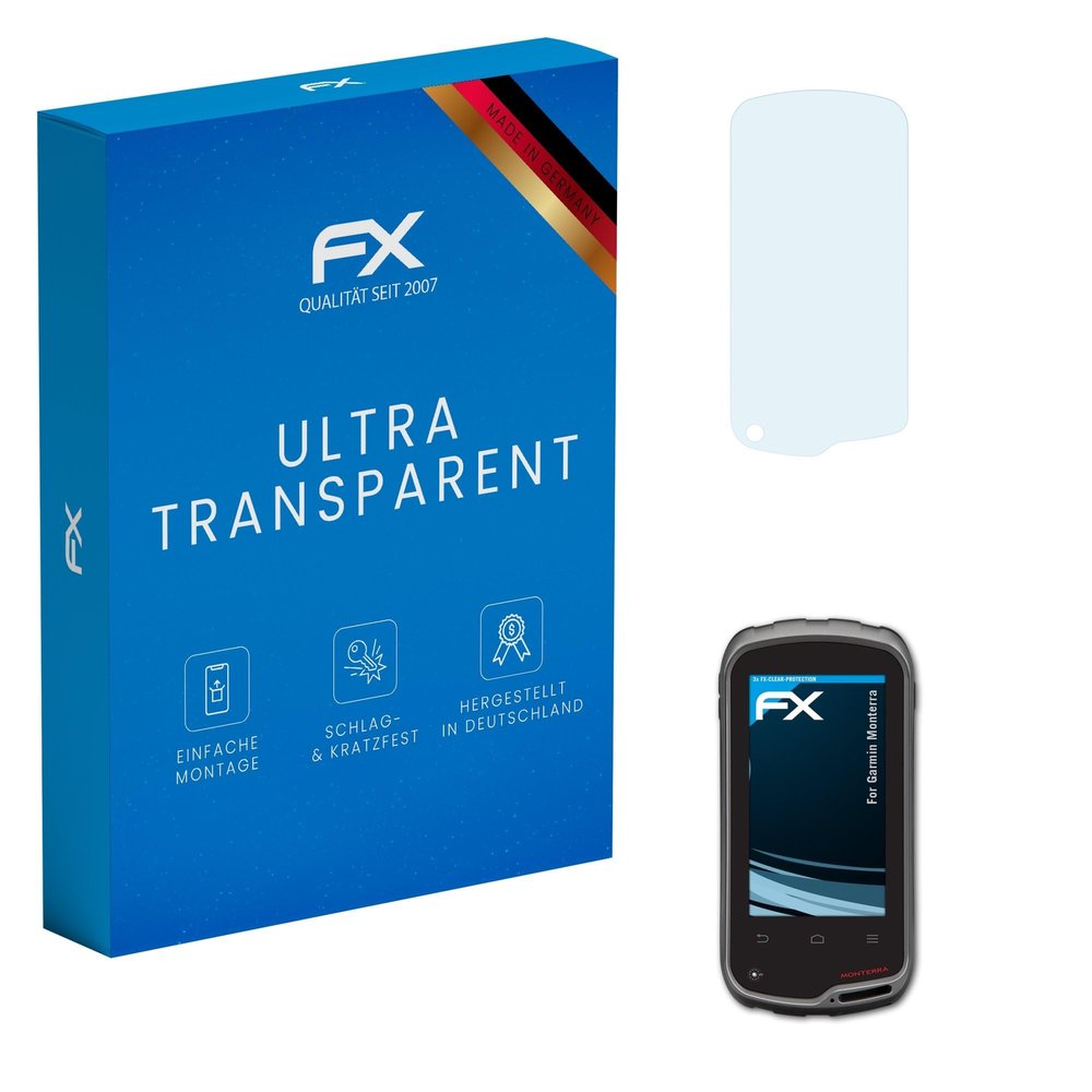atFoliX Screen Protection Film compatible with Garmin Monterra Screen Protector, ultra-clear FX Protective Film (3X)