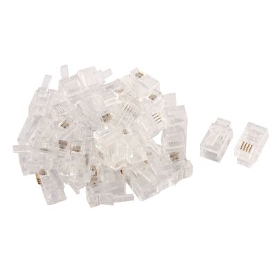 uxcell 30pcs RJ9 4P4C Modular Telephone Phone Jack Crimping Adapter Connector