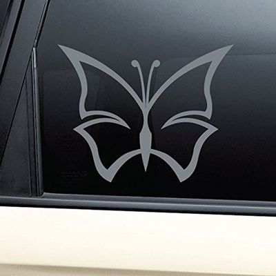 Butterfly Vinyl Decal Laptop Car Truck Bumper Window Sticker - Charcoal