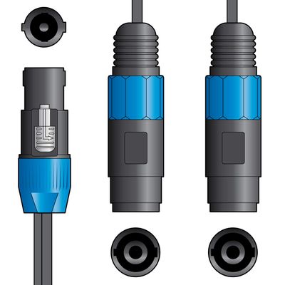 Chord qtx 0.3 m SPK Plug to 2 x SPK Sockets Splitter Lead
