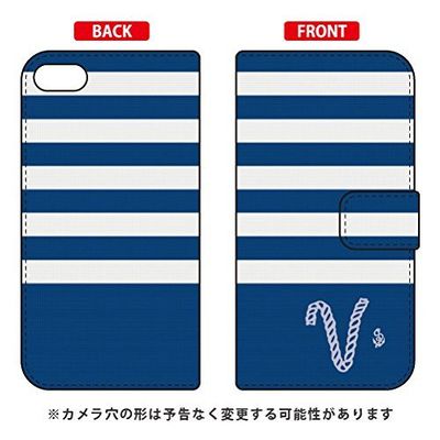Coverfull Notebook Type Smartphone Case Marine Border Navy x White Initial V design by ARTWORK / for iPod touch (6th Generation) ATC6TH-IJTC-401-MCR8