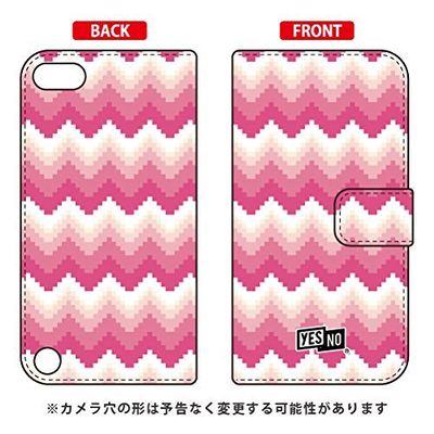 YESNO Notebook Type Smartphone Case Block Wave Pink / for iPod touch (5th Generation) ATC5TH-IJTC-401-N307