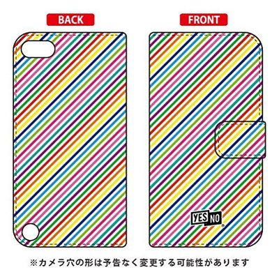 YESNO Notebook-Type Smart Phone case Rainbow Stripe White/for iPod Touch (5th Generation) ATC5TH-IJTC-401-N300