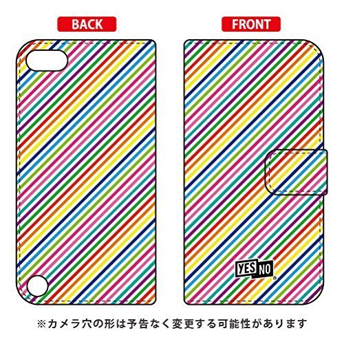 YESNO Notebook-Type Smart Phone case Rainbow Stripe White/for iPod Touch (5th Generation) ATC5TH-IJTC-401-N300