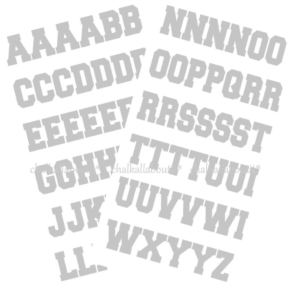 Sports Helmet Letters 1" by Chalkallaboutit Baseball, Hockey, Football and Lacrosse (Grey)