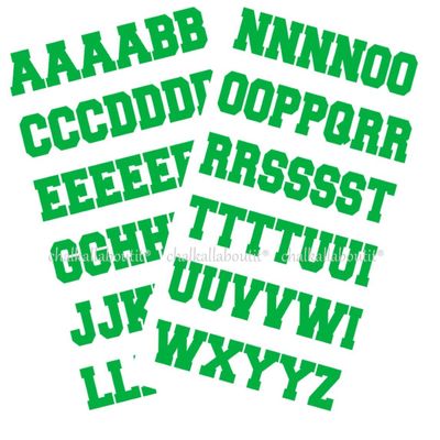 Sports Helmet Letters 1" by Chalkallaboutit Baseball, Hockey, Football and Lacrosse (Green)