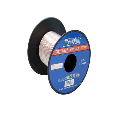 Absolute USA SWH1625 16 Gauge Car Home Audio Speaker Wire Cable Spool 25'