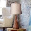 360 Lighting Fraiser 23 1/2" High Table Lamp Tapered Faux Wood Modern Brown view 2