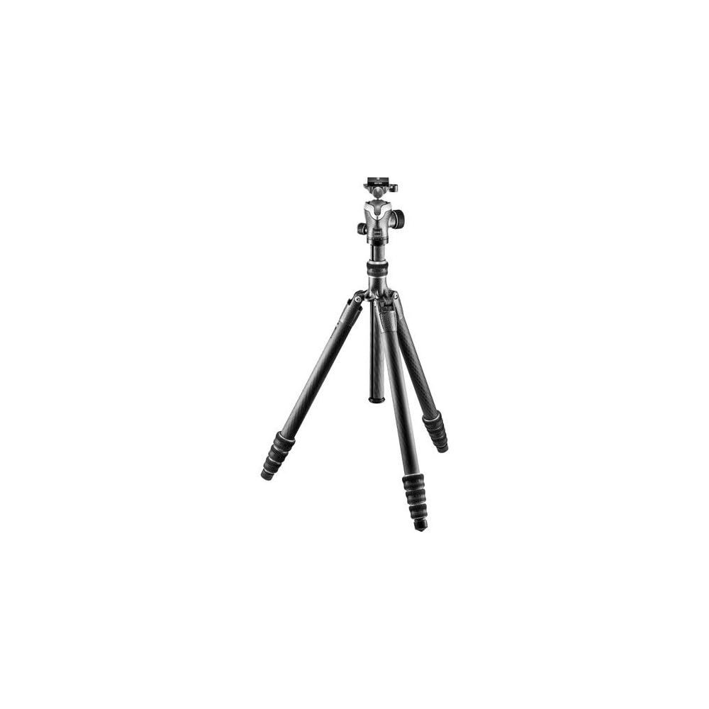 Gitzo GK2545T-82QD Traveler Tripod Kit with Pro Center Ball Head - Compact, Foldable and Light with Short Column Included for Ground Level Shoots, Series 2-4 Sections, Carbon Fibre