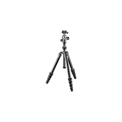 Gitzo Traveler Tripod with Center Ball Head - Compact, Foldable and Light, with Short Column Included for Ground Level Shoots - Series 1-5 Sections - Carbon Fiber - GK1555T-82TQD