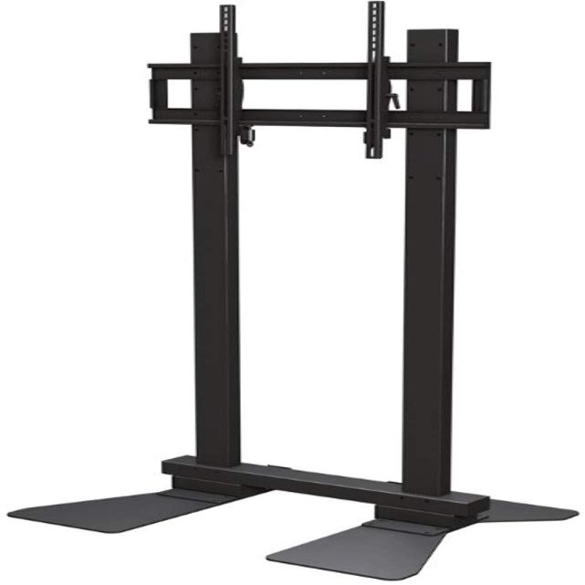Crimson AV S90 Heavy Duty Floor Stand for Displays from 37" to 90", Black, 300lb (136kg) Mount Weight Capacity, 800x500mm Max Mounting Pattern, Tilt +15/-5, One-Touch Lock and Key System