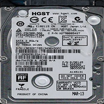 HGST HTS545050A7E380 MLC: DA5322 P/N: 0J30145 500GB