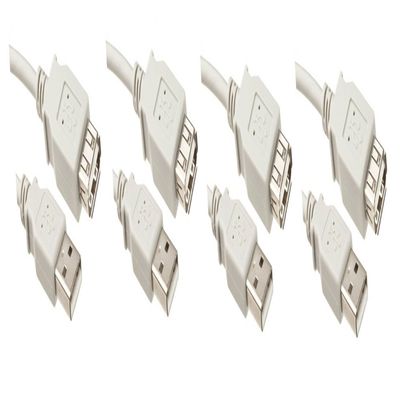 4 Pack USB 2.0 A Male to A Female Extension Cable 6 Feet White, CNE463594