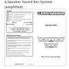 Pro Armor-AU51040 4 Speaker Bluetooth Sound Bar System , Black view 3