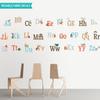 Alphabet Fun Fabric Wall Decals - Uppercase and Lowercase - Repositionable and Reusable, ABC Decals with Animals and Fun Characters view 1