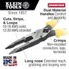 Klein Tools J207-8CR Needle Nose Pliers, Made in USA, All-Purpose Linesman Pliers for Crimping, Looping, Cutting, Stripping, Crimping, Shearing view 2