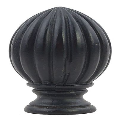 Urbanest Fluted Lamp Finial, Distressed Black, 2-inch Tall