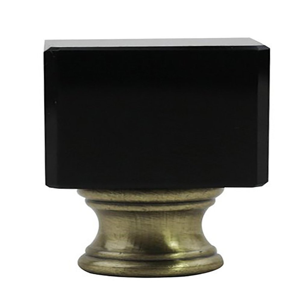 Urbanest Crystal Glace Lamp Finial, Black with Antique Brass, 1 1/2-inch Tall