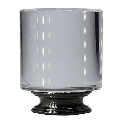 Urbanest Crystal Tubo Lamp Finial, Black with Antique Brass, 2 9/16-inch Tall