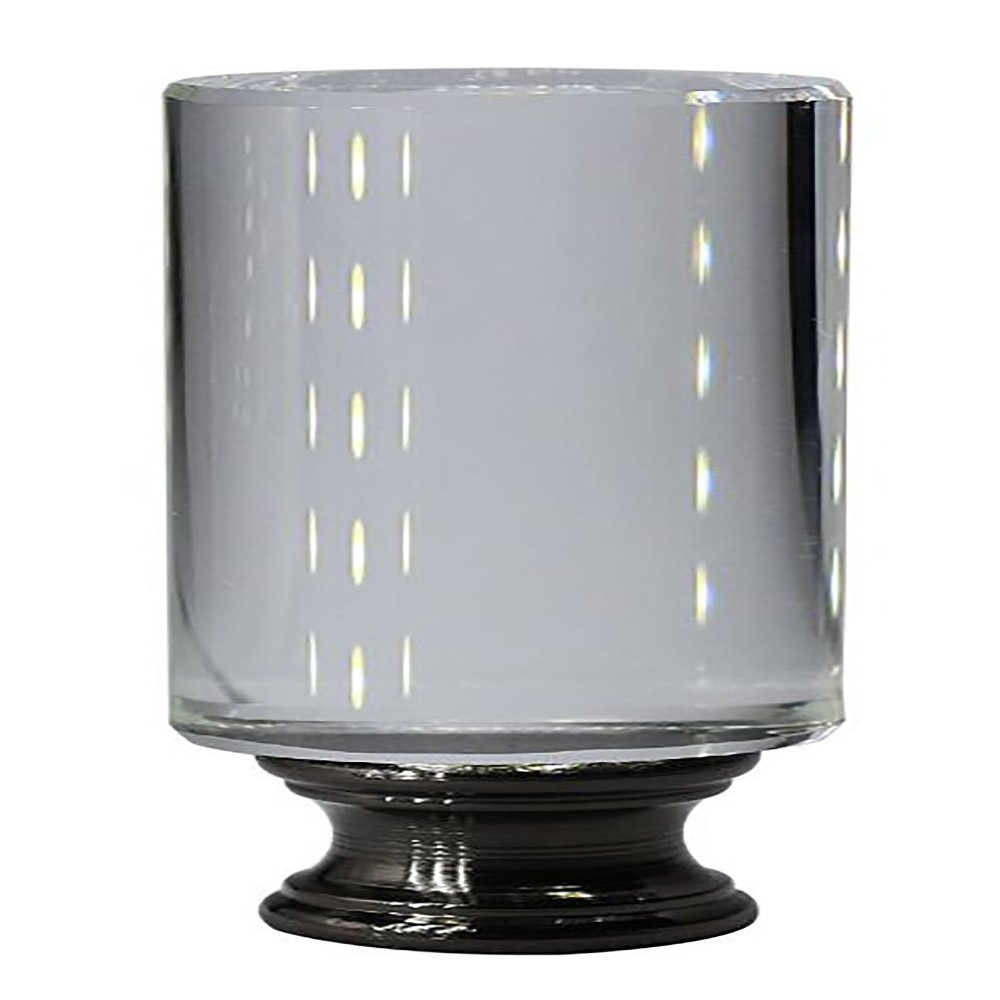 Urbanest Crystal Tubo Lamp Finial, Black with Antique Brass, 2 9/16-inch Tall