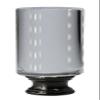 Urbanest Crystal Tubo Lamp Finial, Black with Antique Brass, 2 9/16-inch Tall view 1
