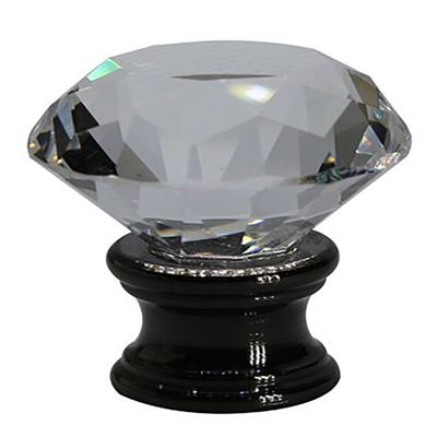 Urbanest Crystal Duchess Lamp Finial, Black, 1 5/16-inch Tall