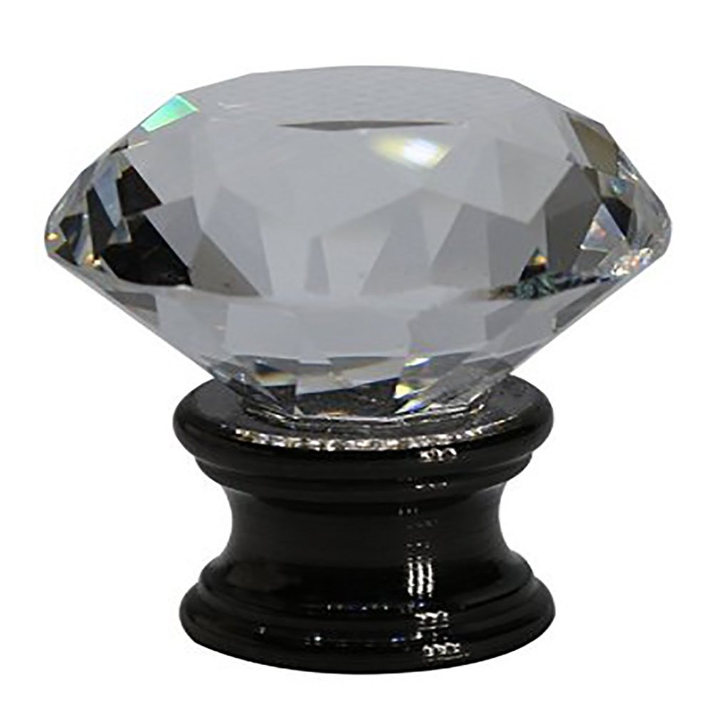 Urbanest Crystal Duchess Lamp Finial, Black, 1 5/16-inch Tall